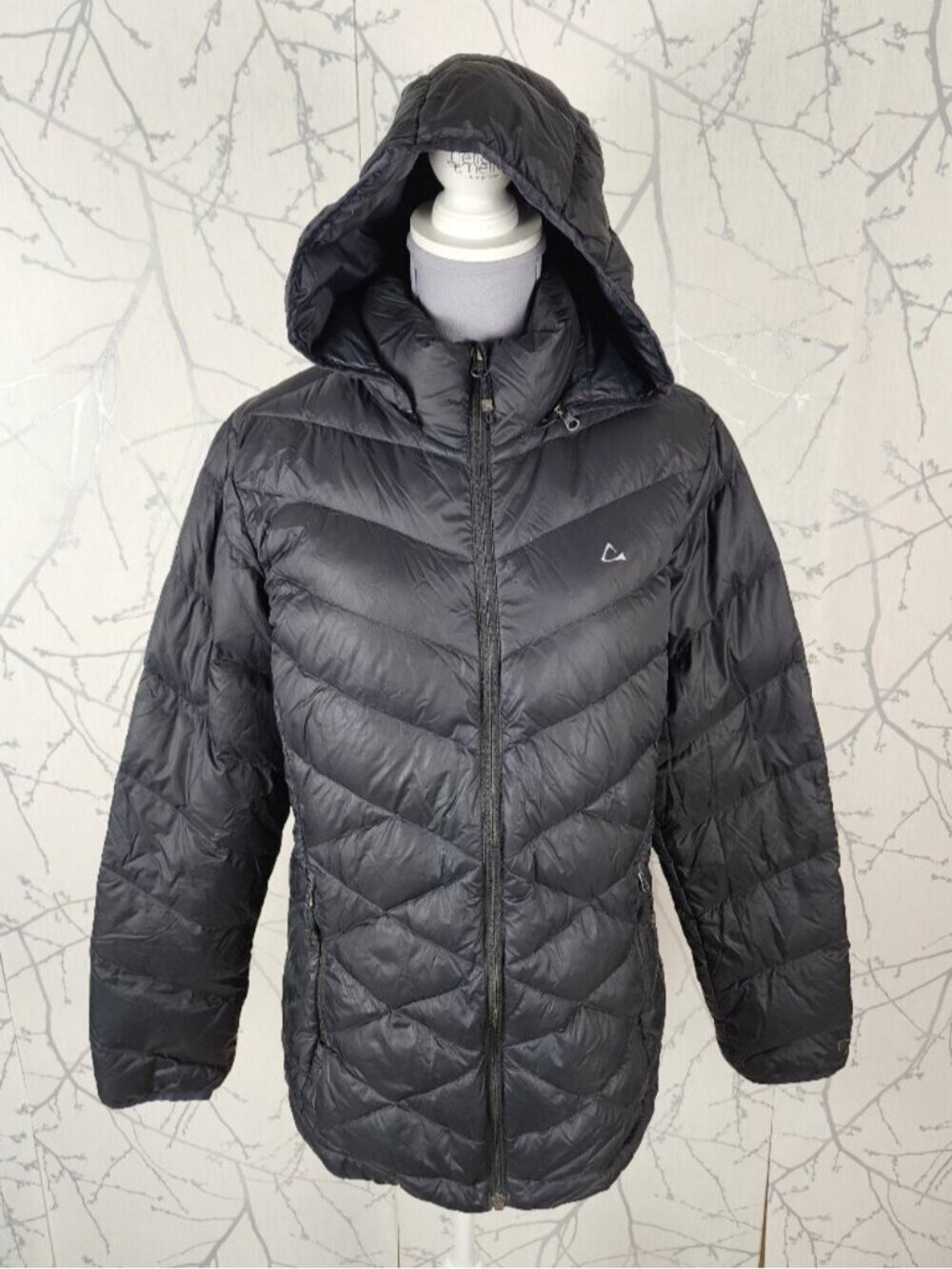Paradox Black Duck Down Fill Full Zip Hooded Quilted Puffer Jacket